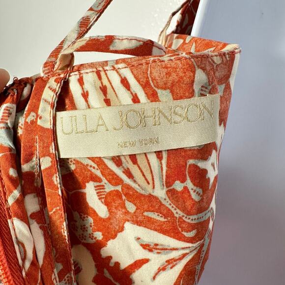 Ulla Johnson Blouse Essie Top Floral Crop Peplum Ruffle Orange Blossom 6 - Picture 4 of 10